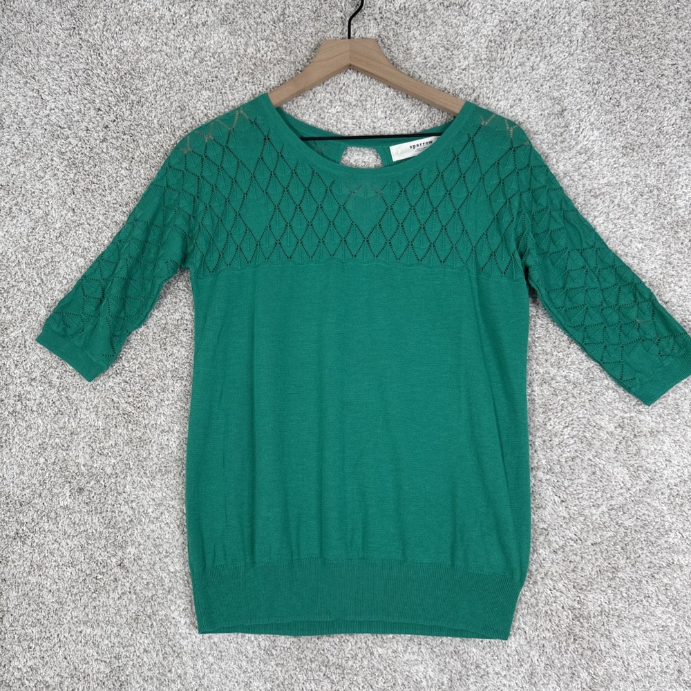 SPARROW Women's Size L Anthropologie Green Sweater